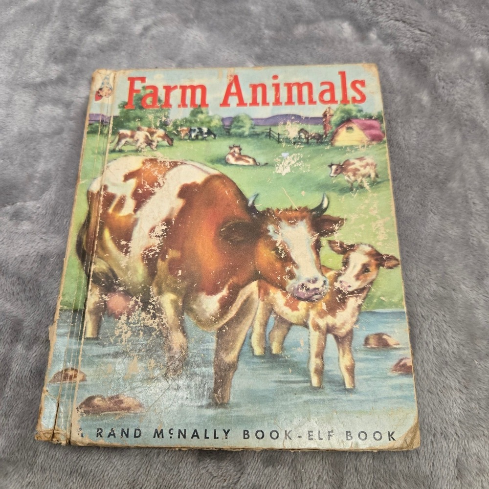 Vintage Rand McNally Book-Elf Farm Animals Childrens Collectible Book 1950s
